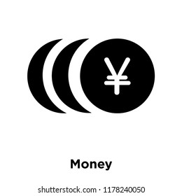 Money icon vector isolated on white background, logo concept of Money sign on transparent background, filled black symbol