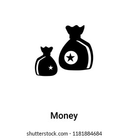 Money icon vector isolated on white background, logo concept of Money sign on transparent background, filled black symbol