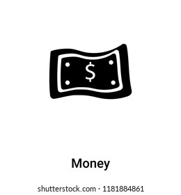 Money icon vector isolated on white background, logo concept of Money sign on transparent background, filled black symbol