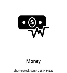 Money icon vector isolated on white background, logo concept of Money sign on transparent background, filled black symbol