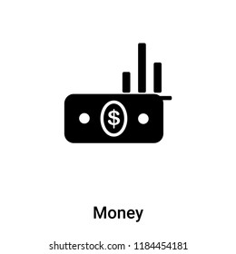 Money icon vector isolated on white background, logo concept of Money sign on transparent background, filled black symbol
