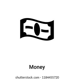 Money icon vector isolated on white background, logo concept of Money sign on transparent background, filled black symbol