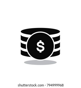 Money icon vector isolated on white background. Trendy money icon in flat style.Template for app, ui and logo. Icon money for your web site. Modern money icon, EPS 10