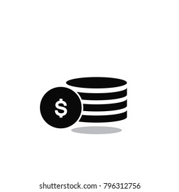 Money icon vector isolated on white background. Trendy money icon in flat style.Template for app, ui and logo. Icon money for your web site. Modern money icon, EPS 10