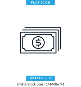 Money Icon Vector Logo Design Template. Trendy Style With Editable Stroke
