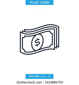 Money Icon Vector Logo Design Template. Trendy Style With Editable Stroke