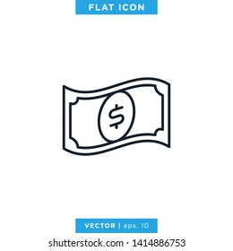 Money Icon Vector Logo Design Template. Trendy Style With Editable Stroke
