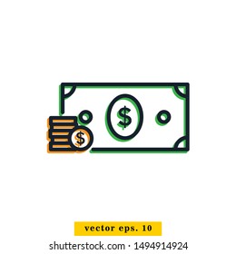 Money Icon Vector Logo Design Template
