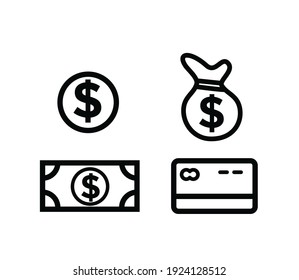Plantilla de diseño del logotipo del vector del icono de dinero