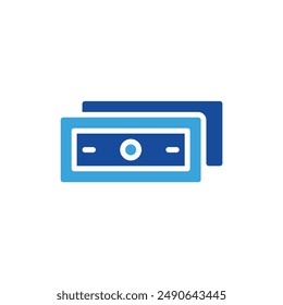 icono de dinero Vector o logotipo ilustración glifo azul color estilo	