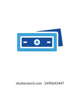 money icon vector or logo illustration glyph blue color style	