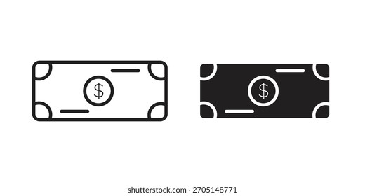 Money icon vector modern flat and stroke designs