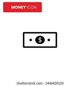 Money icon vector on white background