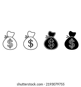 Money icon vector set. dollar illustration sign collection. Bank symbol or logo.