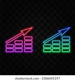 Money icon vector set. neon style. finance illustration sign collection. banking symbol.