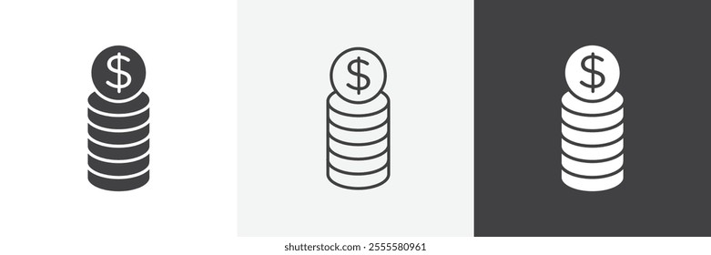 Money icon vector set for ui designs
