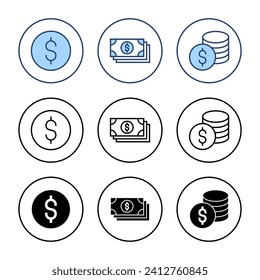 Money icon vector. Money sign and symbol