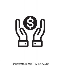 ilustración de la solución del vector de icono de dinero
