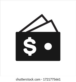 vector de icono de dinero. ícono de pilas de monedas. símbolo sencillo de esquema.