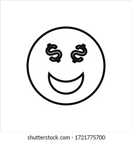 money icon vector. stacks of coin icon. outline simple symbol sign.
