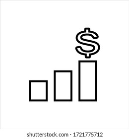 money icon vector. stacks of coin icon. outline simple symbol sign.