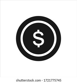 money icon vector. stacks of coin icon. outline simple symbol sign.