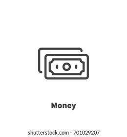Money icon, vector symbol in line style isolated on white background. Editable stroke 48x48 pixel perfect.