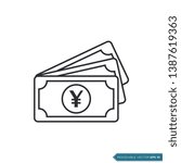 Money Icon Vector Template Flat Design