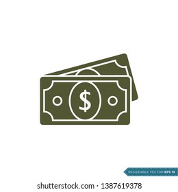 Money Icon Vector Template Flat Design