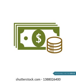 Money Icon Vector Template Flat Design