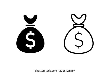 Vector de iconos de dinero para aplicaciones web y móviles. Signo y símbolo de dinero