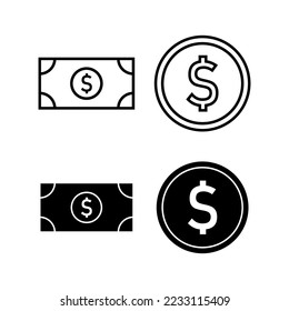 Money icon vector for web and mobile app. Money sign and symbol