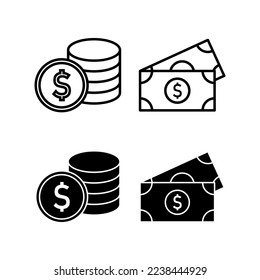 Money icon vector for web and mobile app. Money sign and symbol