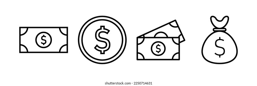 Money icon vector for web and mobile app. Money sign and symbol