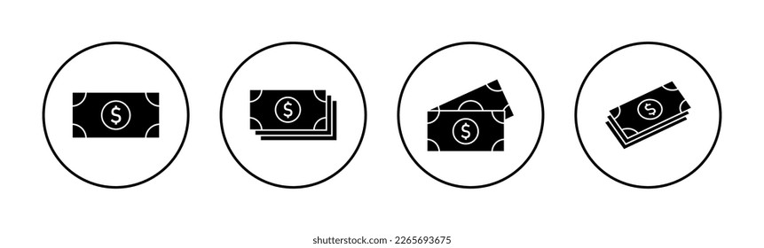 Vector de iconos de dinero para aplicaciones web y móviles. Signo y símbolo de dinero