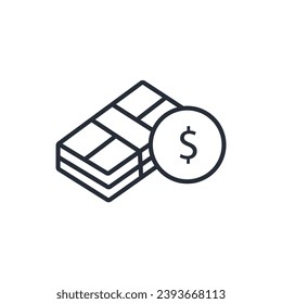 money icon. vector.Editable stroke.linear style sign for use web design,logo.Symbol illustration.