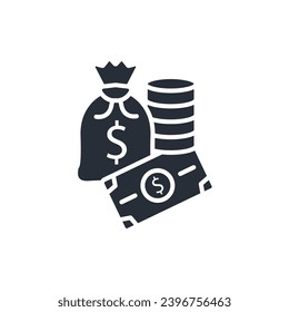 money icon. vector.Editable stroke.linear style sign for use web design,logo.Symbol illustration.