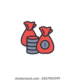 Money icon. vector.Editable stroke.linear style sign for use web design,logo.Symbol illustration.