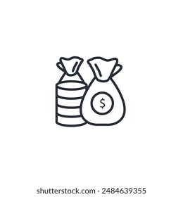 Money icon. vector.Editable stroke.linear style sign for use web design,logo.Symbol illustration.
