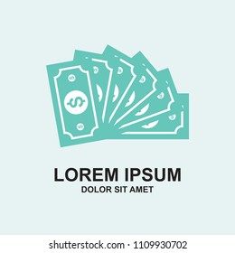 Money icon vector,flat design
