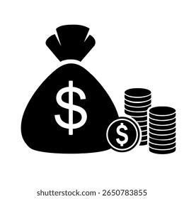 Icono del dinero en el fondo blanco