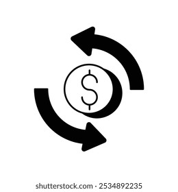 Icono de dinero con fondo blanco Vector Ilustración de stock