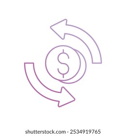 Icono de dinero con fondo blanco Vector Ilustración de stock