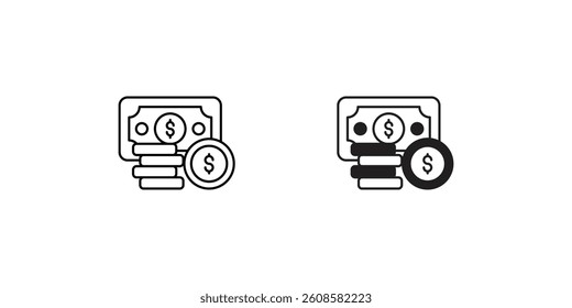 money icon with white background vector stock illustration
