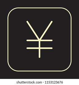 Money Icon. Yuan and Yen Symbol. Currency Exchange concept. Editable stroke flat icons. Simple thin line art logo. Business web app button. Vector illustration. 