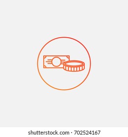 Money icon.gradient illustration isolated vector sign symbol