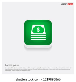 Money IconGreen Web Button - Free vector icon