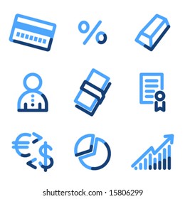 Money icons, blue contour series