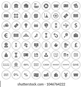 Money Icons, Money cash icons set - banking investment sign and symbols