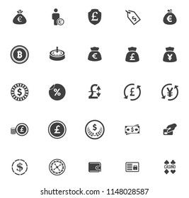 Money Icons, Money cash icons set - banking investment sign and symbols